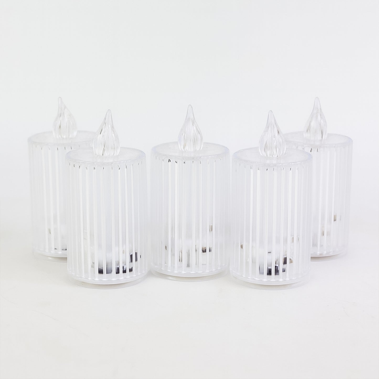 Premium Crystal Effect Led Flameless Candle Lights (5 Pc)