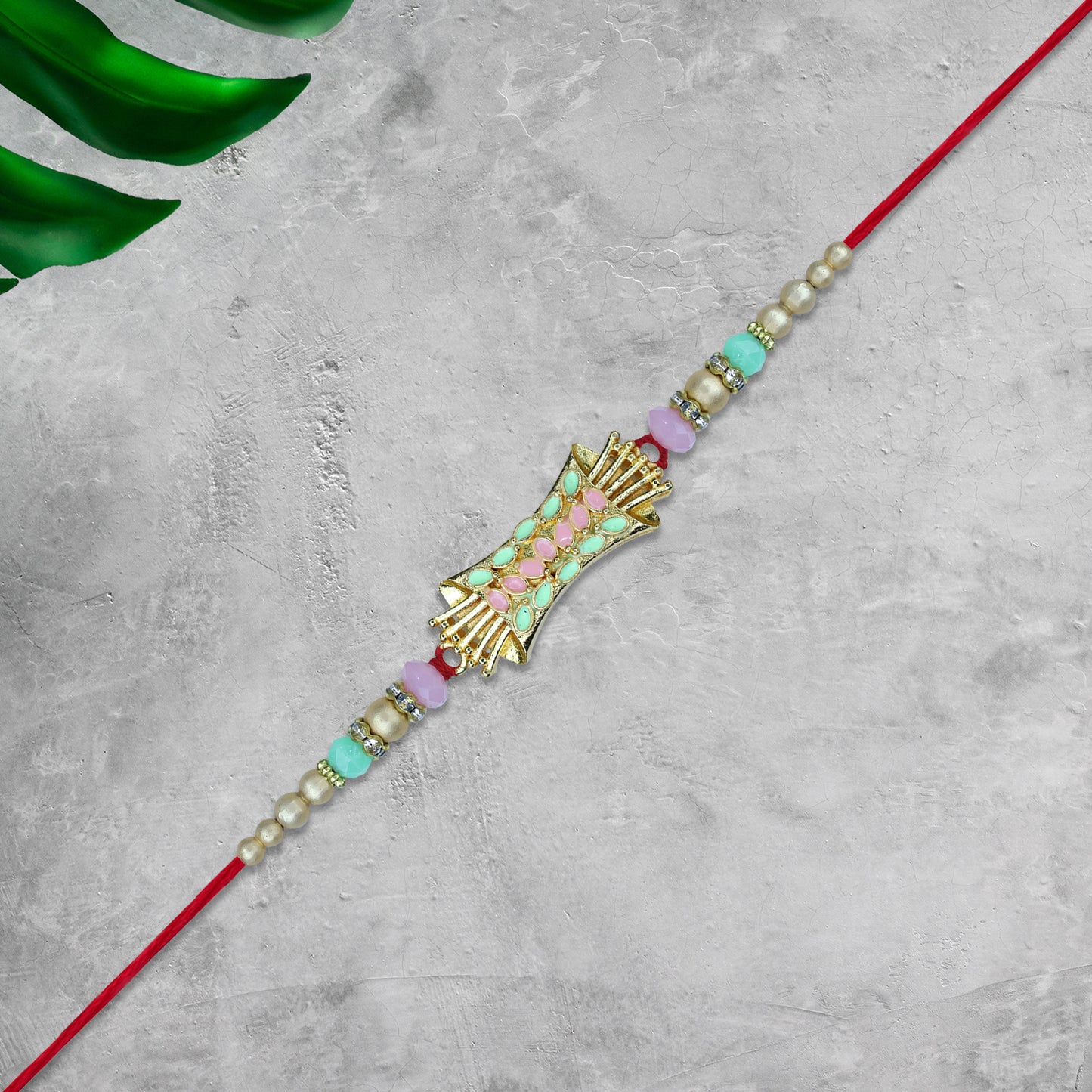 Elegant Mint  Pink Rakhi