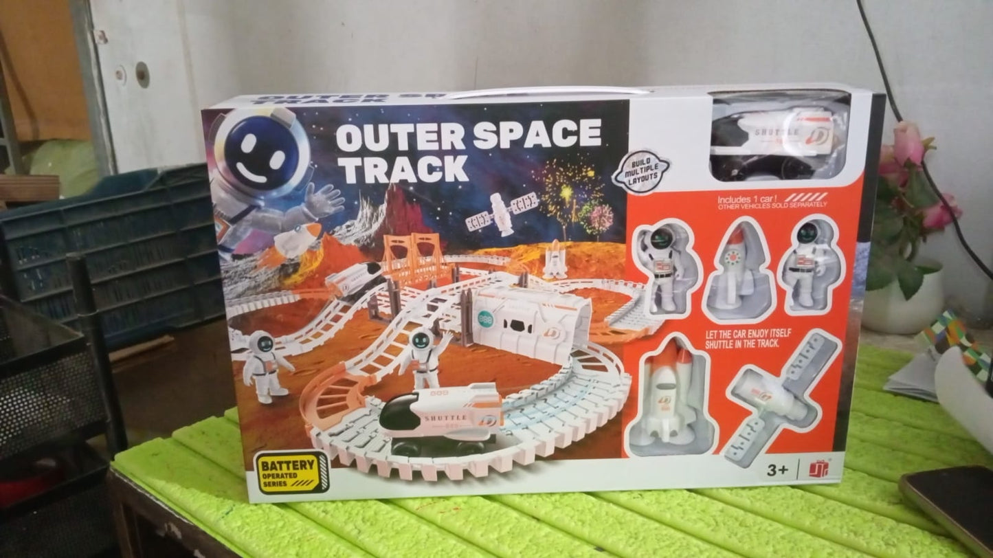 Outer Space Race Track Set For Kids Toys (1 Set)