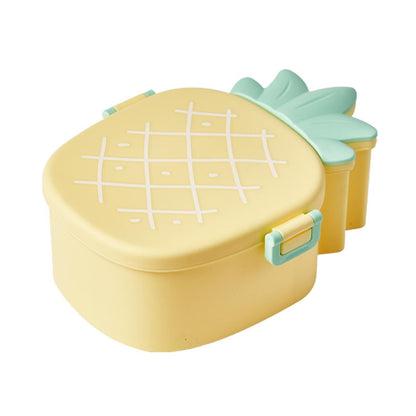 5729 Kids Lunch Box Cute Pineapple Shaped Bento Box With Fork Spoon Snack Candy Container Microwave Portable Office Lunch Box (1 Pc  With Spoon Fork  Color Box)