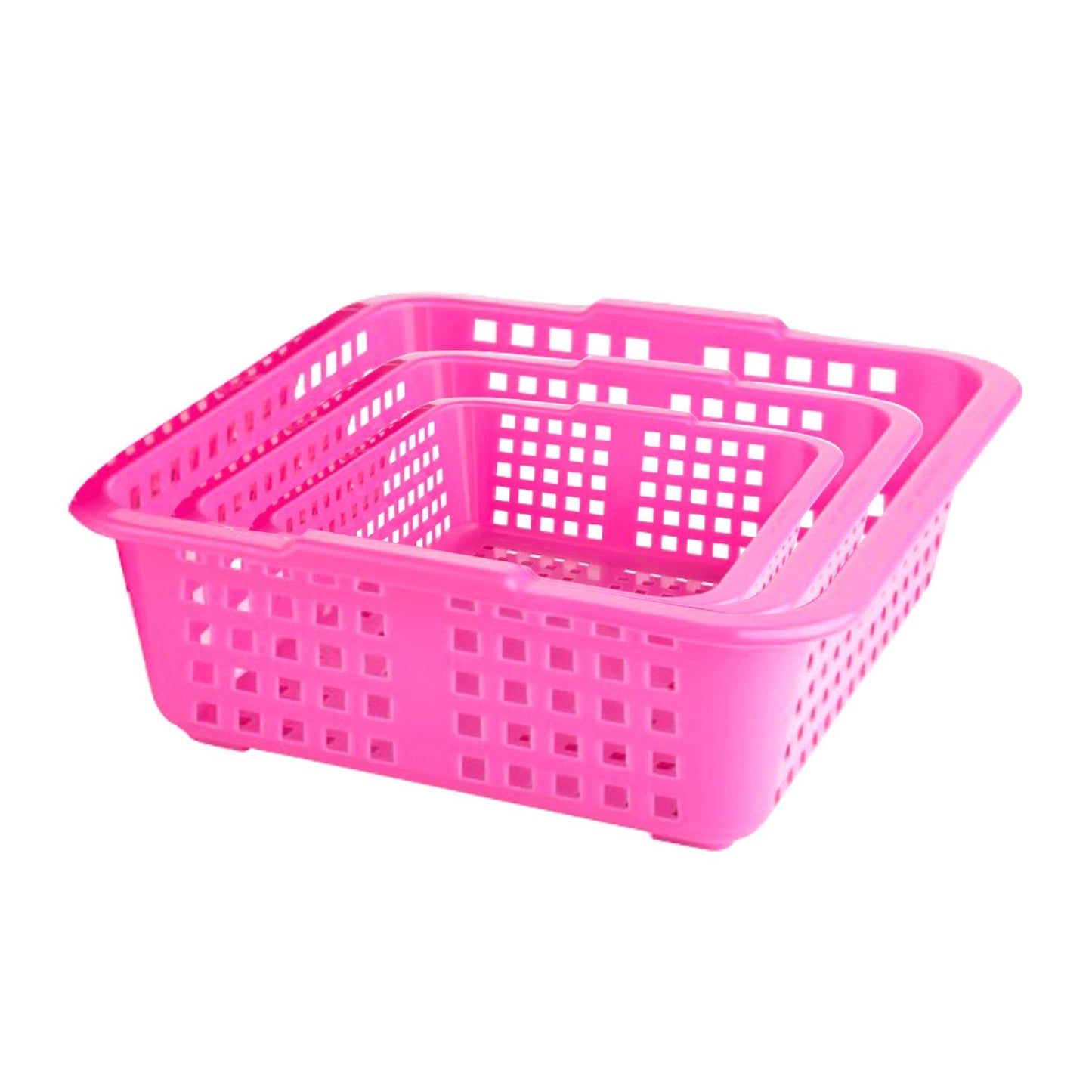 2484 Plastic Multiple Size Cane Fruit Baskets (3 Size Large Medium Small)