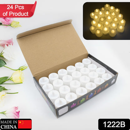 1222b Festival Decorative - Led Tealight Candles  Battery Operated Candle Ideal For Party Wedding Birthday Gifts (24pc) ( Diya  Divo  Diva  Deepak  Jyoti