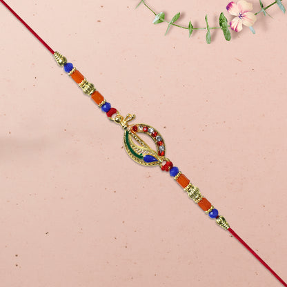Traditional Dagger Rakhi With Colorful Beads And Stones