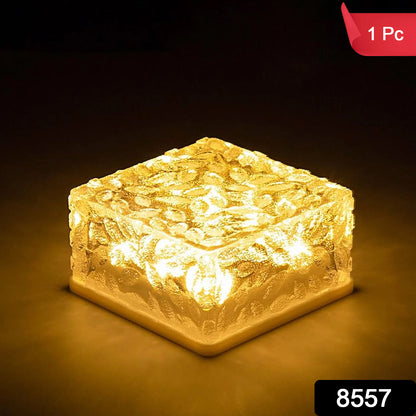 8557solar Ice Cube Shaped Garden Light Ice Cube Shaped Garden Warm Light Outdoor Solar Garden Decorative Lights For Walkway Pathway Backyard Christmas Decoration Parties