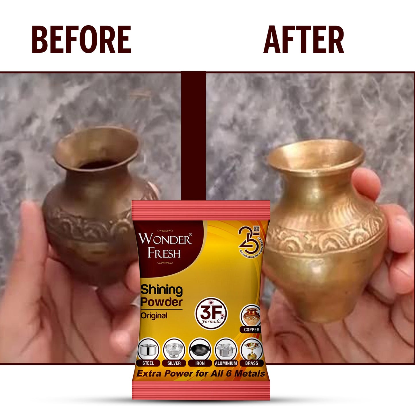 Shining Powder Cleans And Polishes Copper Brass Silver Aluminum Iron And Steel Removes Tarnish And Oxidation (200 Gm)