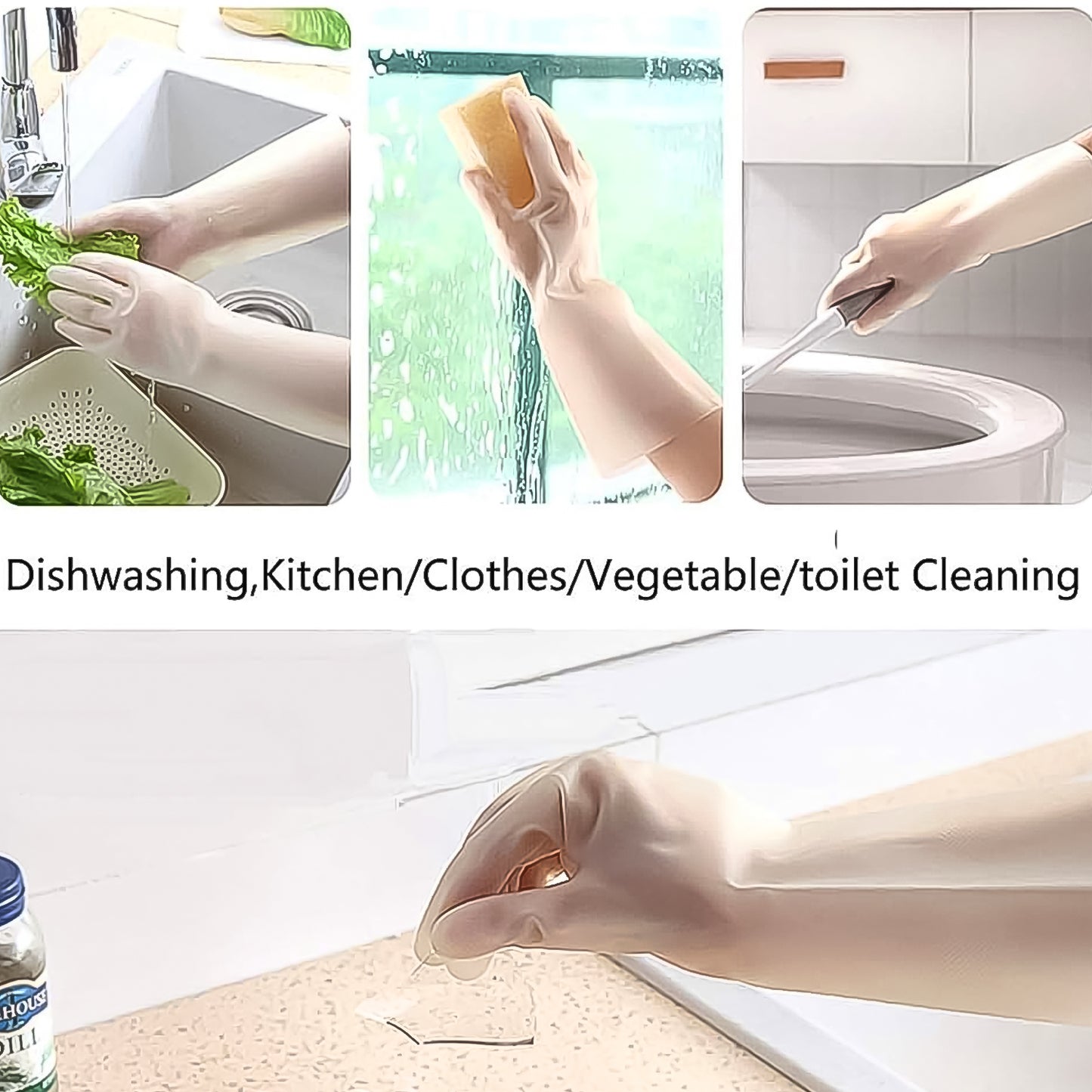 Cleaning Gloves Hand Gloves For Kitchen Household (1 Pair)