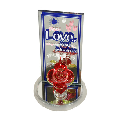 17530 Lovely Rose Gift Showpiece Love Showpiece Valentines Day Gift Cute Anniversary Wedding Birthday Boyfriend Husband Romantic Unique Gift Set Home Decoration Gift Set (1 Pc)