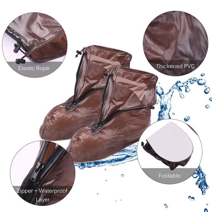 Plastic Shoes Cover Reusable Anti-slip Boots Zippered Overshoes Covers Transparent Waterproof Snow Rain Boots For Kids  Adult Shoes For Rainy Season (1 Pair)