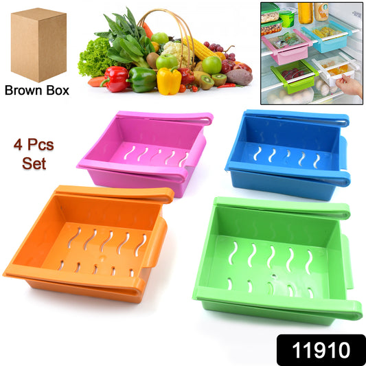 Adjustable Refrigerator Storage Organizer Drawers (4 Pc)