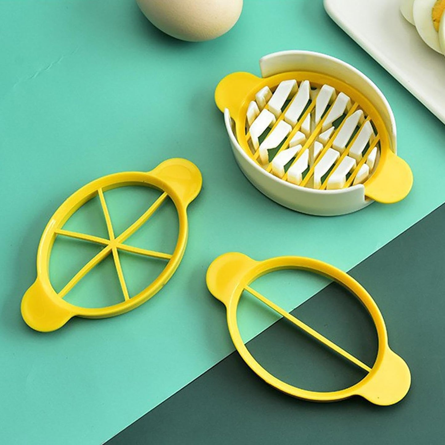 10022 Egg Slicer 3 In 1 Boiled Egg Slicer Egg Slicer Preserved Egg Slicer Home Restaurant Kitchen Tool (1 Pc)