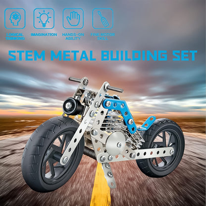 Metal Bike Creative Mechanical Construction Engineering Kit 140 Part Of Bike Tool  1 Set