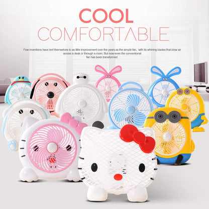 6464 Plastic Cute Mini  Cartoon Electric Usb Fan Desk Fan For Children (Battery Not Include)