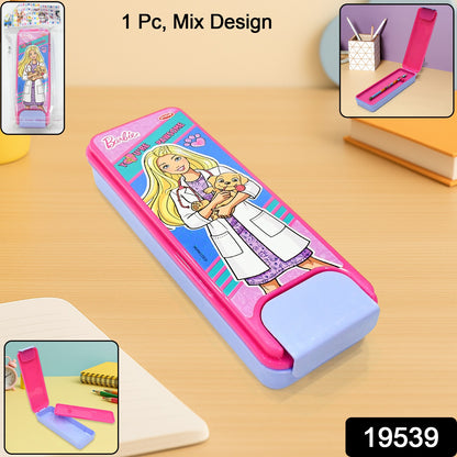 Stylish Cartoon Printed Hard Top Pencil Box For Kids (1 Pc  Mix Design)
