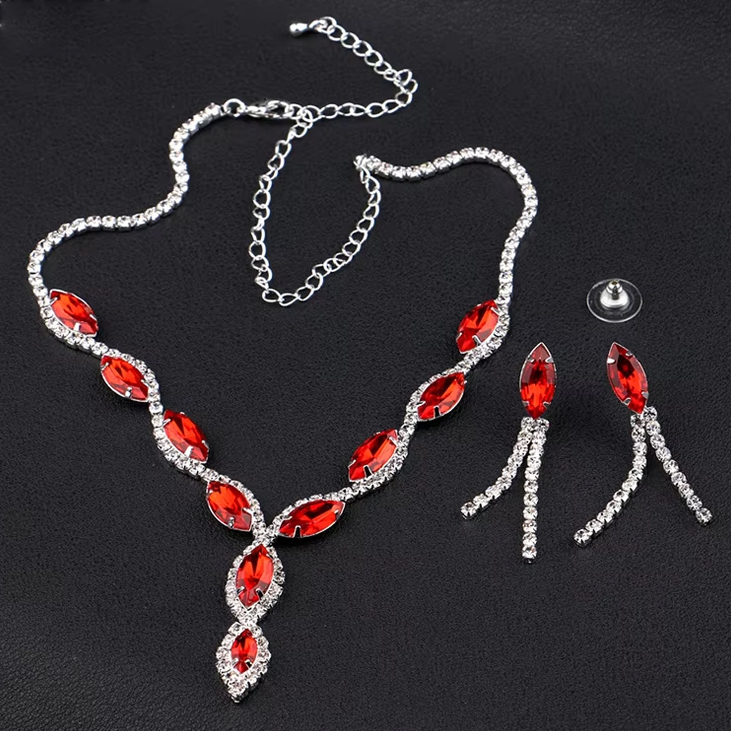 Necklace And Earrings Set Wedding Jewelry Set (1 Set  Mix Color)