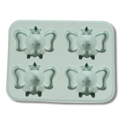 8160 Silicone Cartoon Shape 4 Grid Ice Cube Tray Ice Cube Molds Trays Small Cubes Tray For Fridge Flexible Silicon Ice Tray (1 Pc)