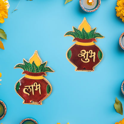 Shubh Labh Kalash Shaped Wall Hangings (2 Pc)