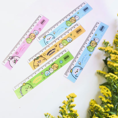 Premium Cute Cartoon Plastic Ruler Set For Kids (5 Pc)
