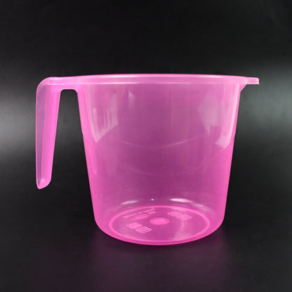 Plastic Round Transparent Bath Water Mug (1 Pc  1200 Ml  Mix Color)