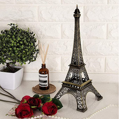 4733 Antique Finish 3d Metal Paris Eiffel Tower Metal Craft Famous Landmark Building Metal Statue Cabinet Office Gifts Decorative Showpiece.