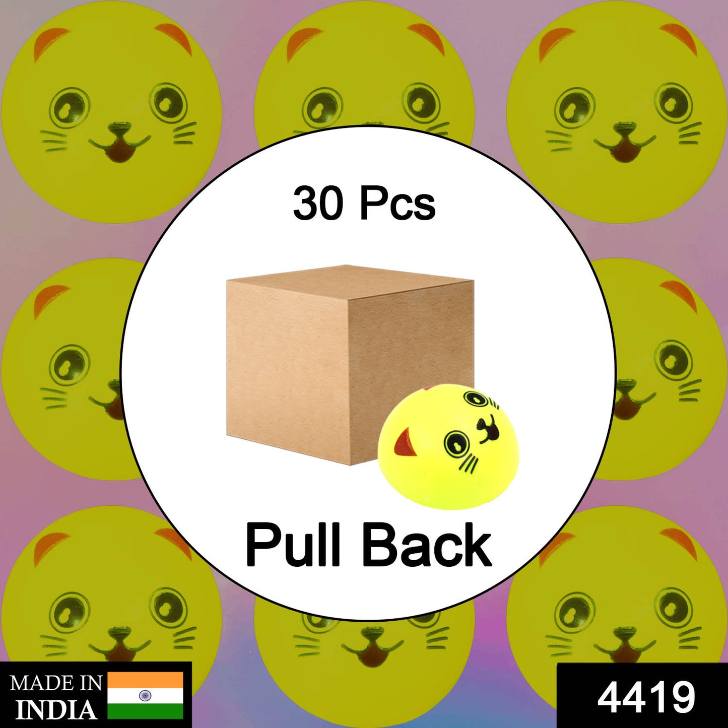 4419 30pcs Pull Back Smiley Toy