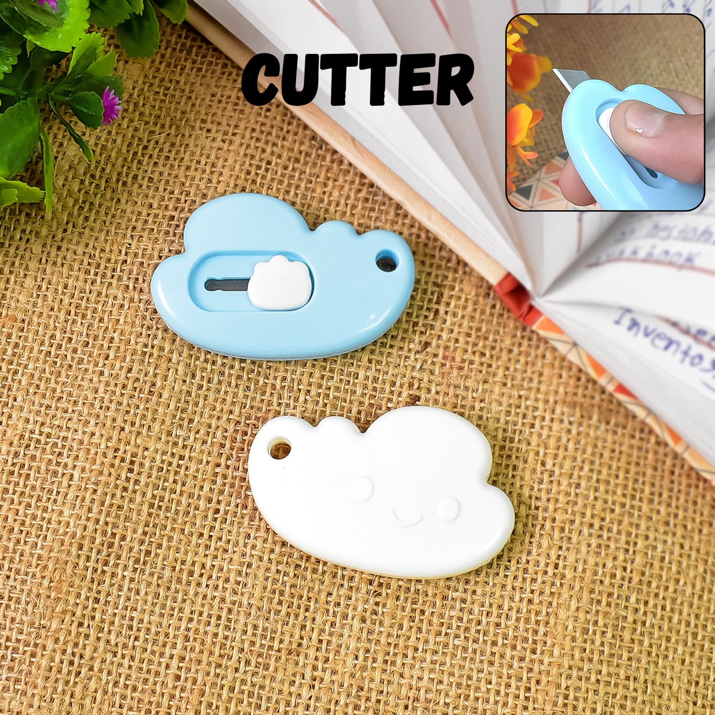 Mini Cloud Shape Cutter Portable Cute Box Cutter (2 Pcs Set)