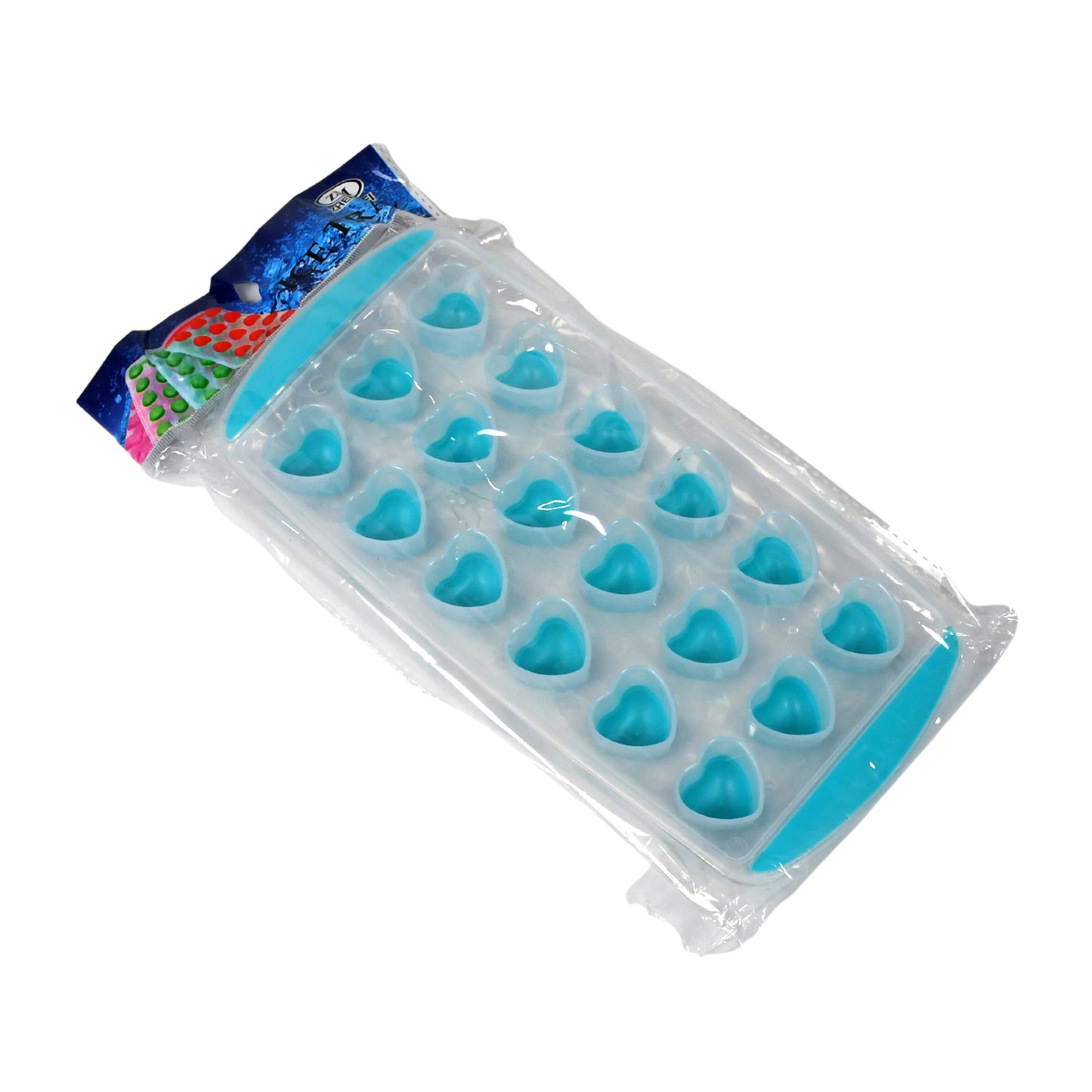 5352 Easy Push Premium Pop-up Ice Tray With Flexible Silicon Bottom And Lid Heart Shape 18 Cube Trays