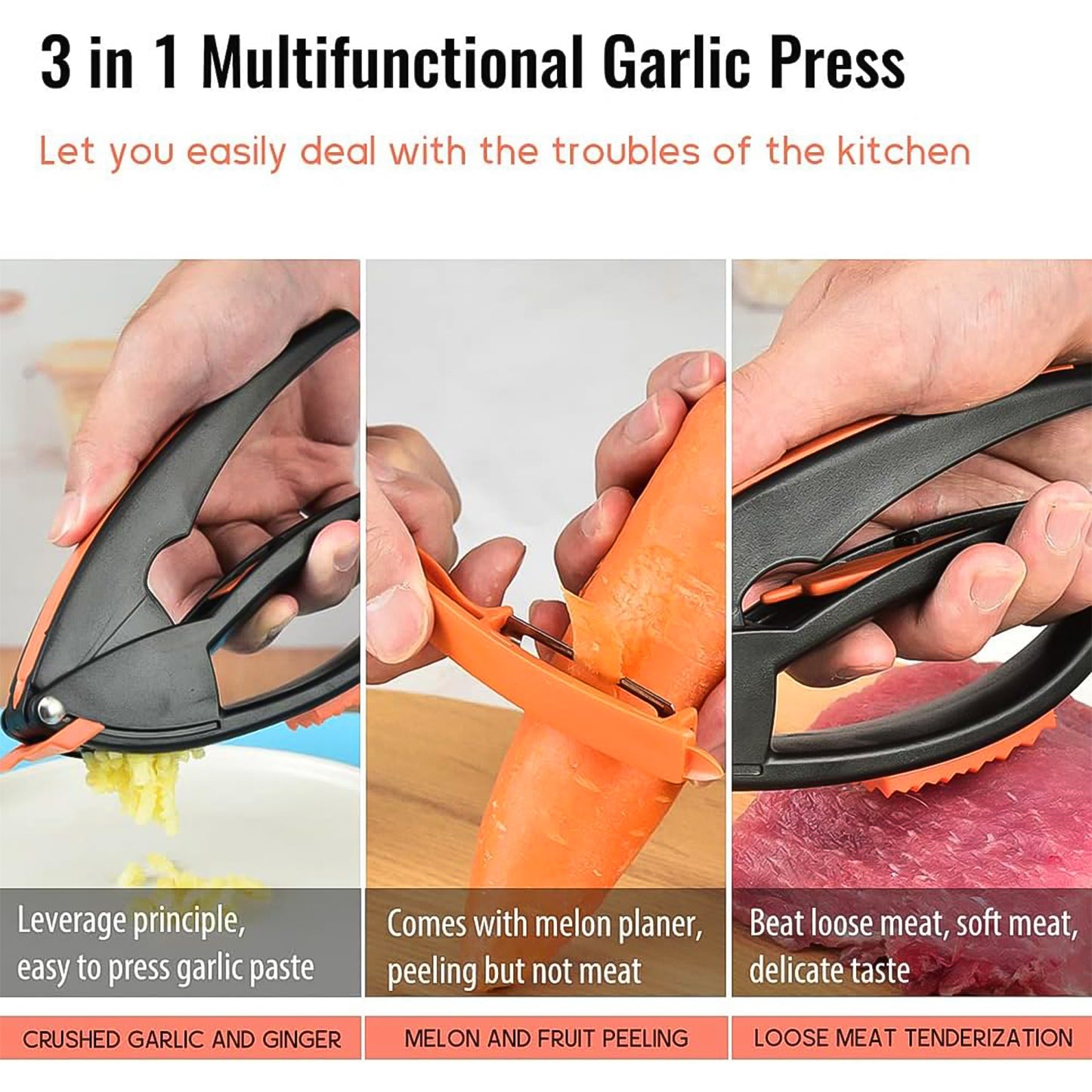 Multifunctional Garlic Press Garlic Mincing  Crushing Tool (1 Pc)