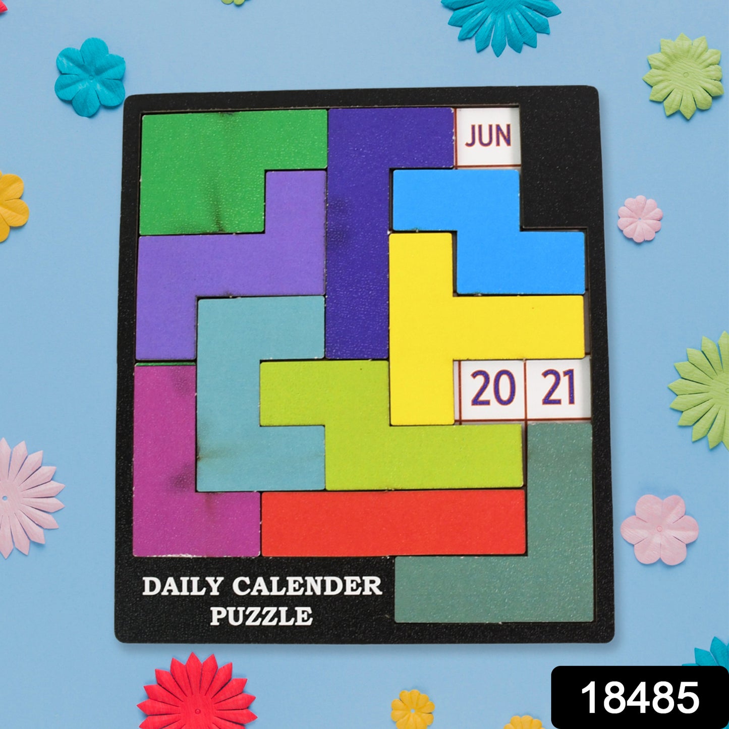 Wooden Daily Calendar Puzzle (Multicolor  1 Set)