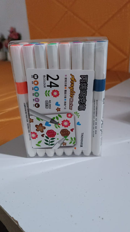 Fancy Art Markers 24 Colours Double-ended Art (24 Pcs Set)