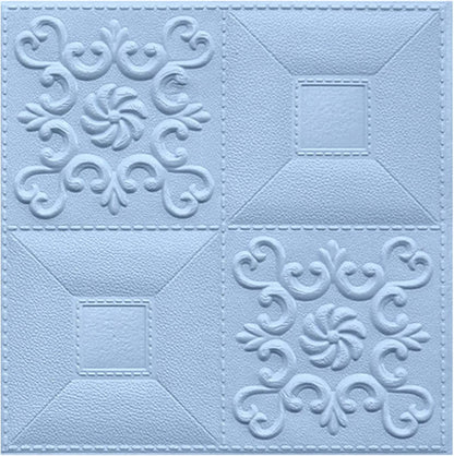 9277 Stone Design Wallpaper 3d Foam Wallpaper Sticker Panels I Ceiling Wallpaper For Living Room Bedroom I Furniture Door I Foam Tiles (Blue Color)
