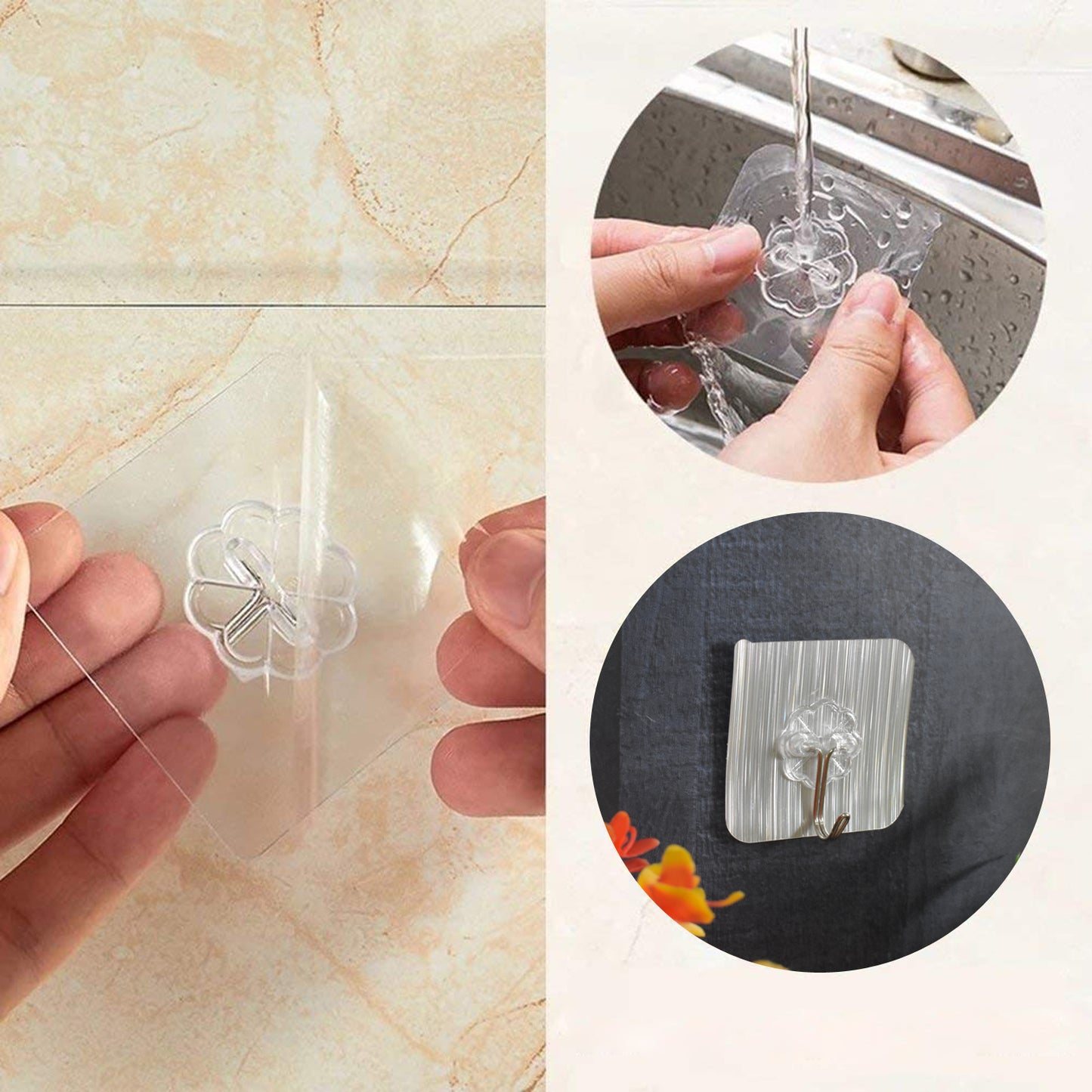 Adhesive Heavy-duty Hooks For Kitchen And Bathroom