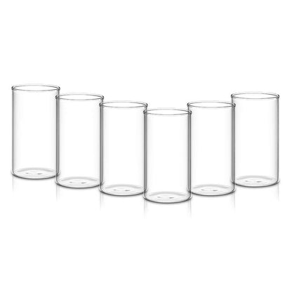 2343 Heavy Unbreakable Stylish Plastic Clear Look Fully Transparent Glasses Set 330ml (6pcs)