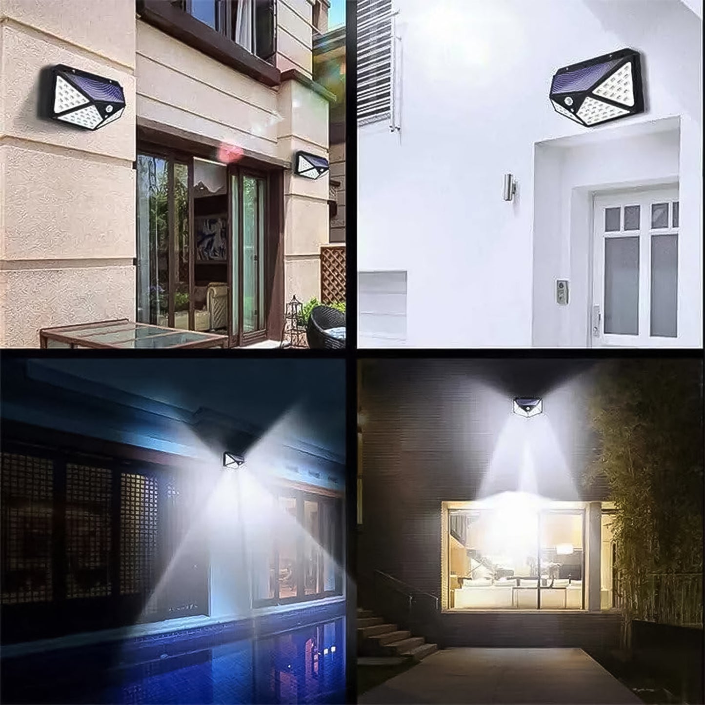 Outdoor Solar Lamp 100 Led Solar Light Pir Motion Sensor Wall Light ( 1 Pc)