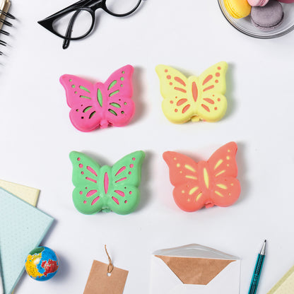 Butterfly Shape Eraser Rubber (1 Pc  Mix Colour  Design)