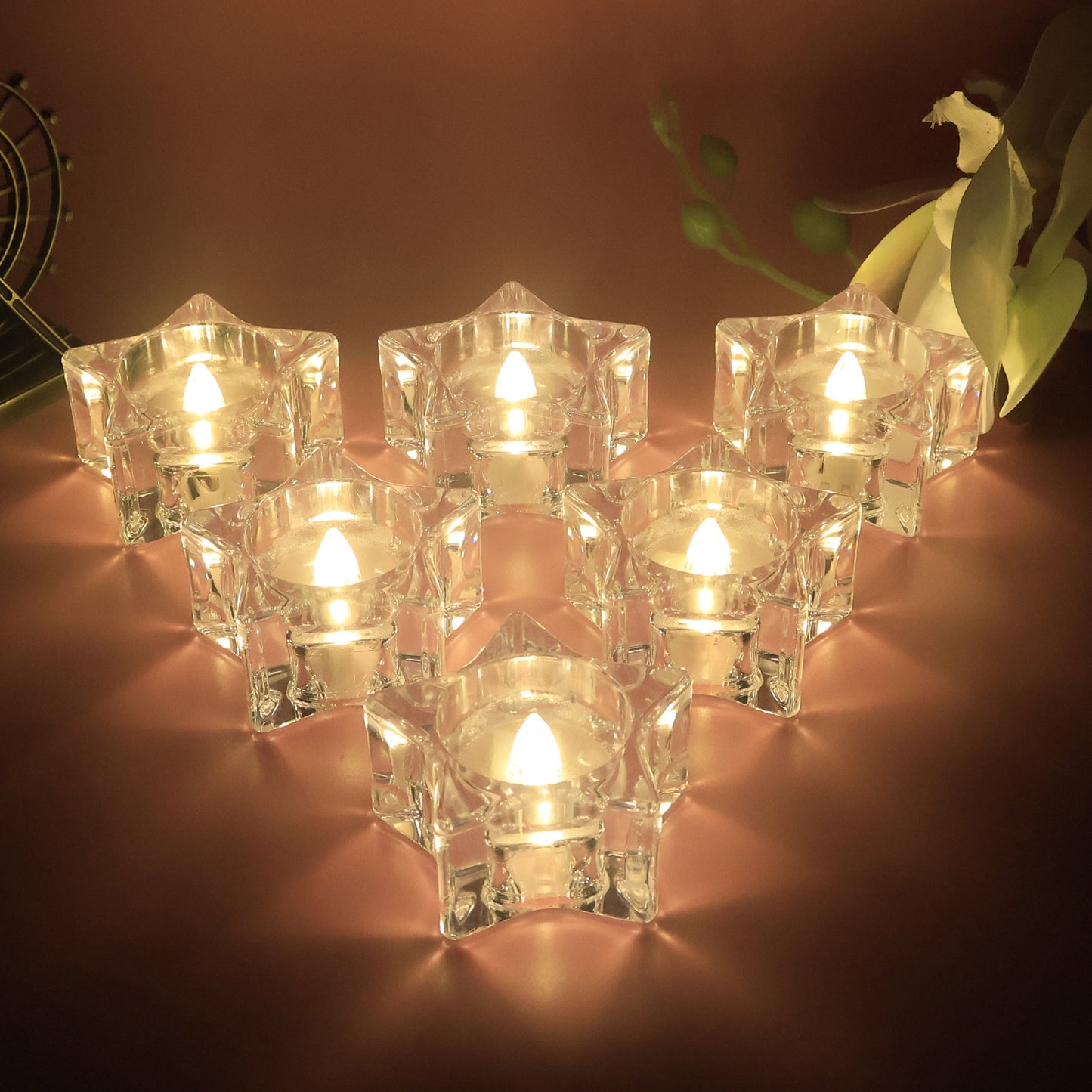 Set Of 12 Led Crystal-effect Flameless Smokeless Candles