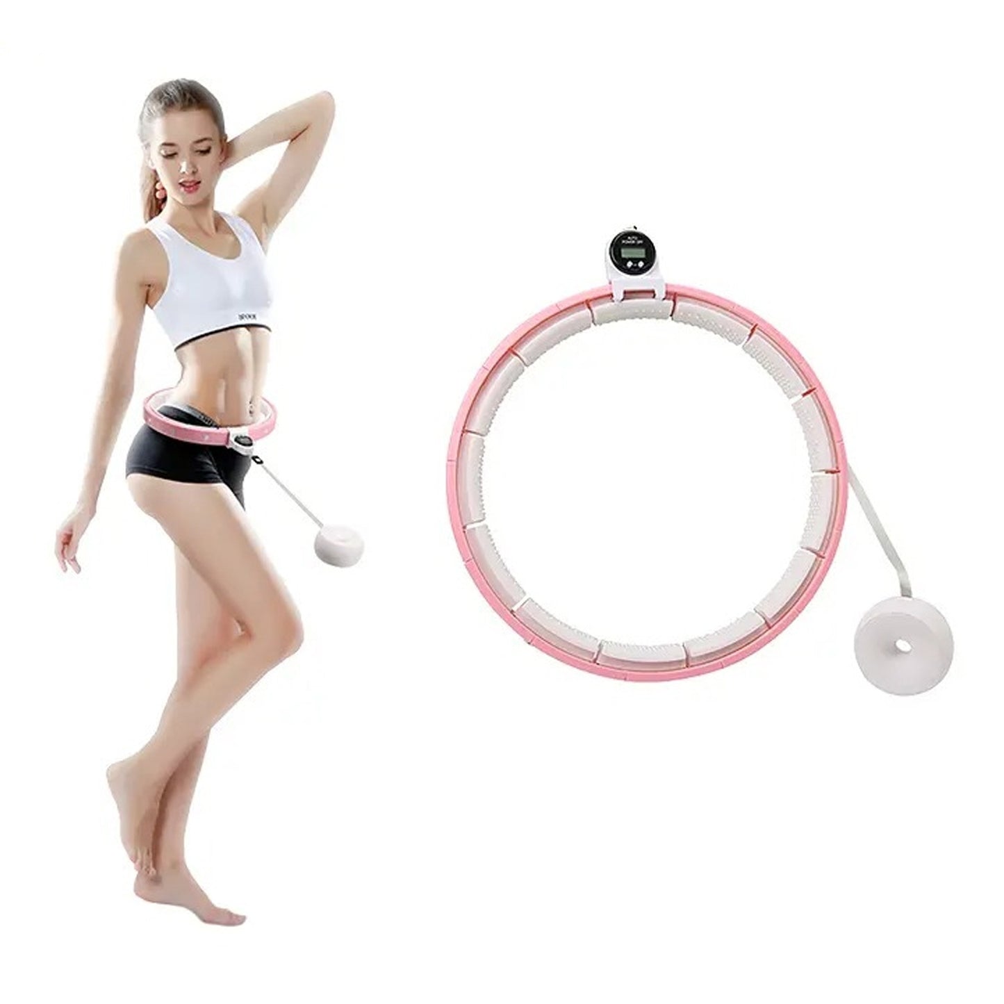 8021 Fitness Adjustable Detachable Fitness Hula Hoop Ring Smart Round Count  Weight Loss Gym Equipment Exercise Smart Hula Hoops