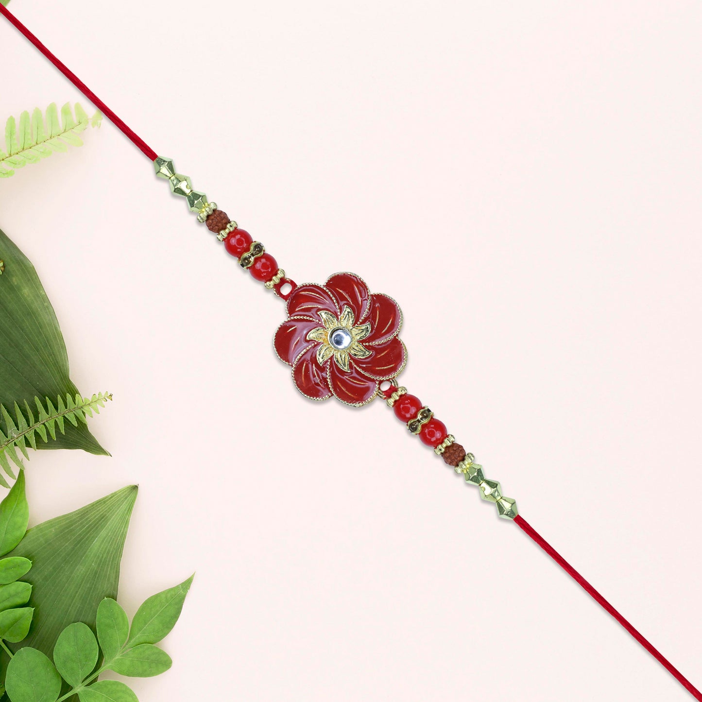 Red Floral Designer Rakhi
