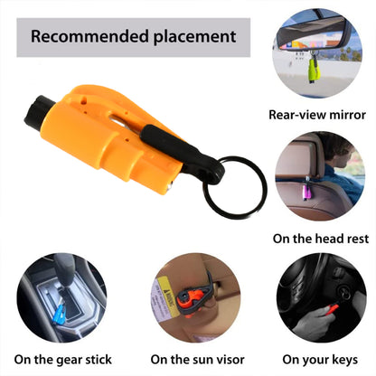 8761 2 In 1 Emergency Safety Cutter With Key Chain Small Portable Handy Emergency Safely Glass Breaking  Seat Belt Cutting Keychain Tool