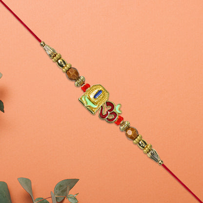 Om Shivling Designer Rakhi With Beads