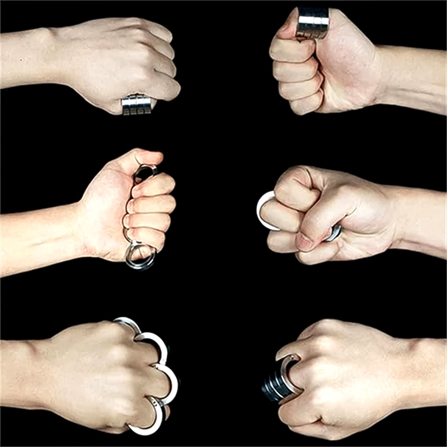 Portable 4 Finger Ring Unique Rotating Folding Ring (1 Set)