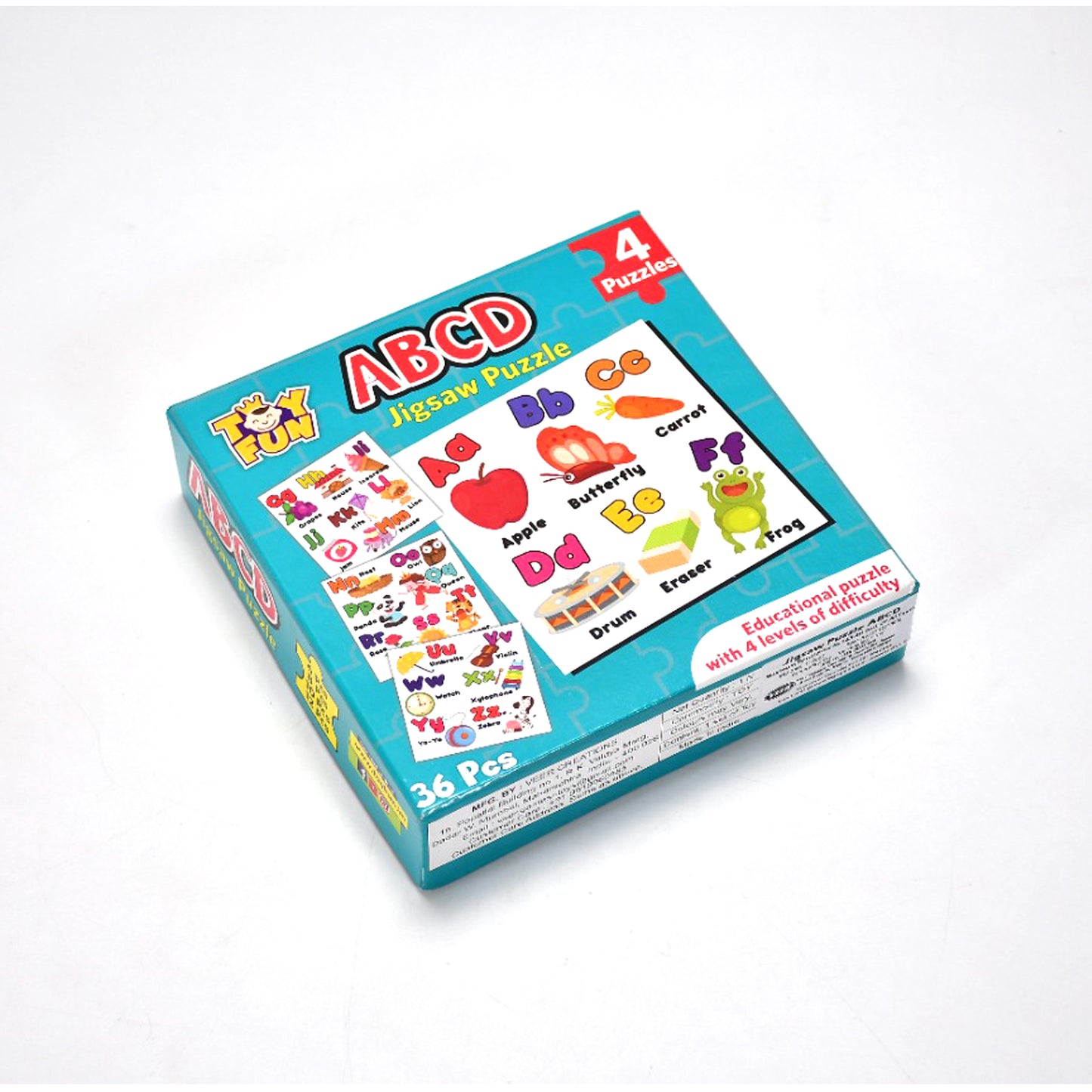 4052 Learning Abcd Jigasaw Toy Puzzle For Children (4 Puzzles Pack)