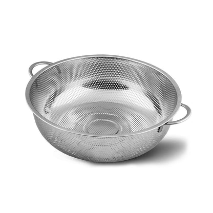 5754 Stainless Steel Colander With Handle Large Metal Mesh Basket Strainer For Pasta Spaghetti Berry Veggies Fruits  Kitchen Food Colander Dishwasher Safe (1 Pc  25.5 Cm)