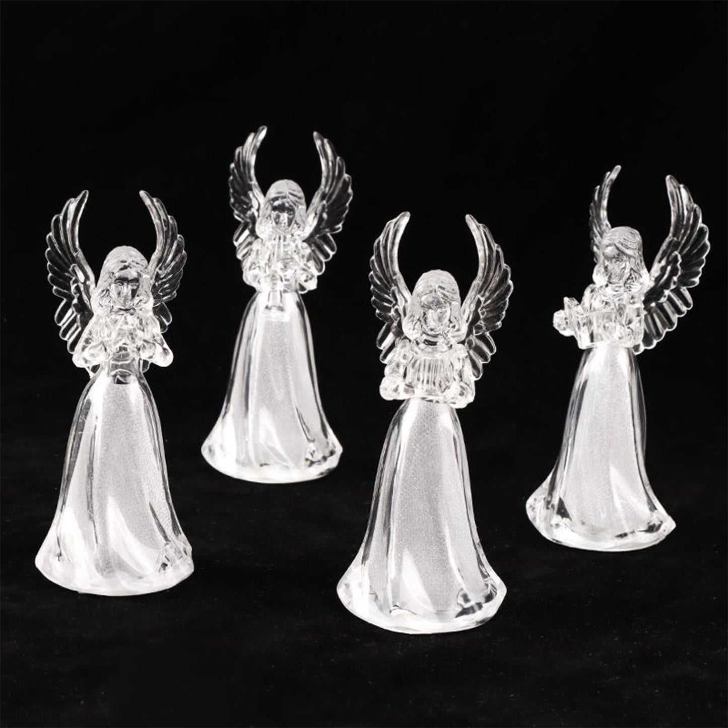Decorative Led Light-up Angel Figurines (12 Pc)