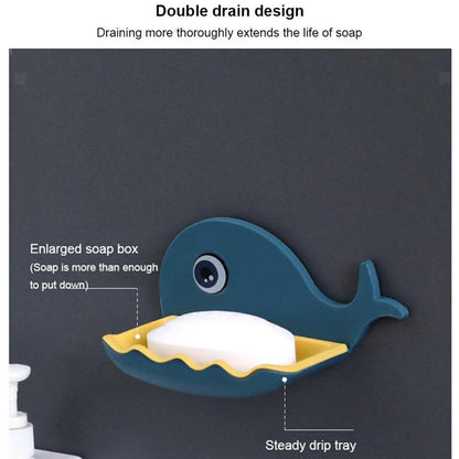 4747 Fish Shape Soap Dish Adhesive Waterproof Wall Mounted Bar Soap Dish Holder  (Pack Of 2pc)