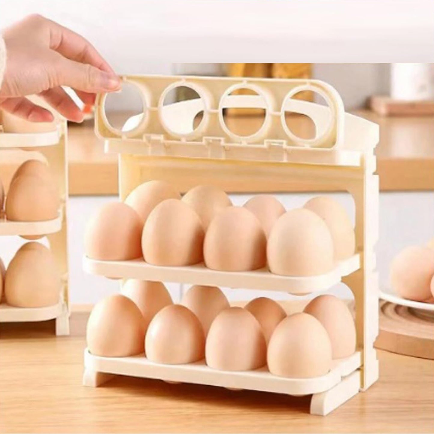 Plastic Foldable Egg Tray  24 Grid Egg Storage Box (1 Pc)