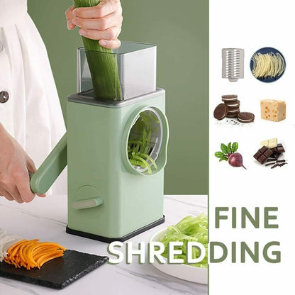 2132 Vegetable Shredder Round Mandolin Slicer Grater Shredder Salad Maker - Large Feed Port - Suction Base - Cutter For Vegetable Fruit Cookie.