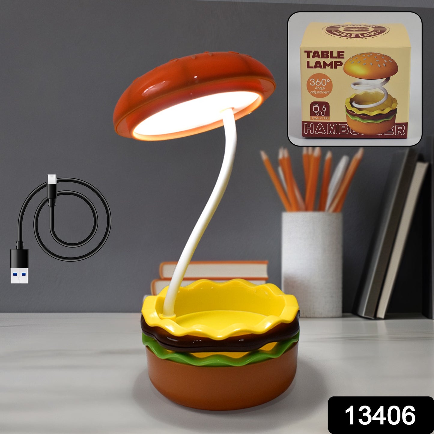 Burger Delight Folding Led Night Lamp (1 Pc)