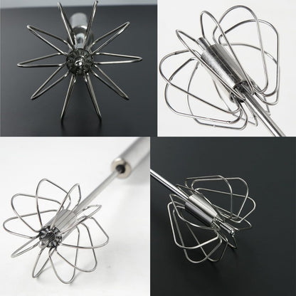 Small Stainless Steel Egg Whisk Hand Push Rotary Whisk Blender (1 Pc  27 Cm)