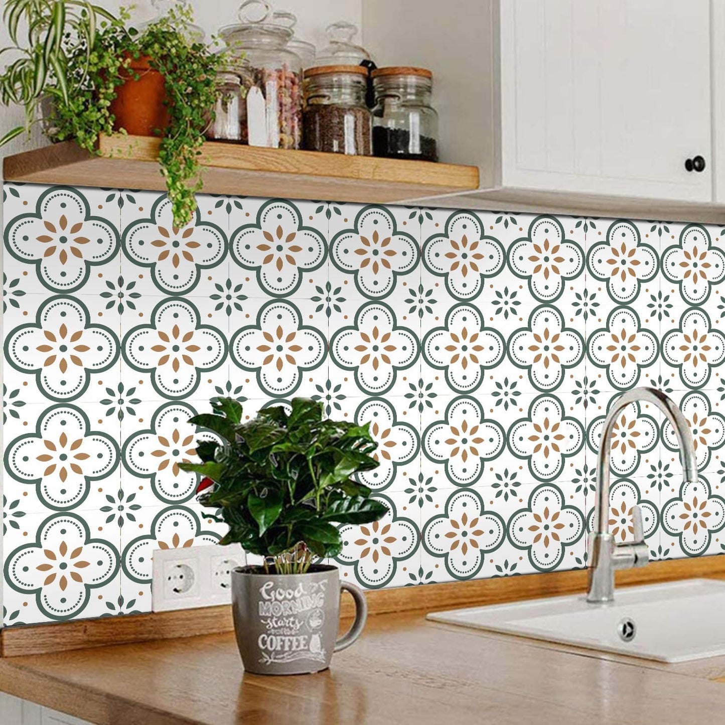 Peel And Stick Floor Tiles Kitchen  Bathroom Backsplash Sticker Detachable Waterproof Diy Tile Stickers For Wall Decoration Tiles Home Decoration (8x8 Inch  1 Pc Tiles)