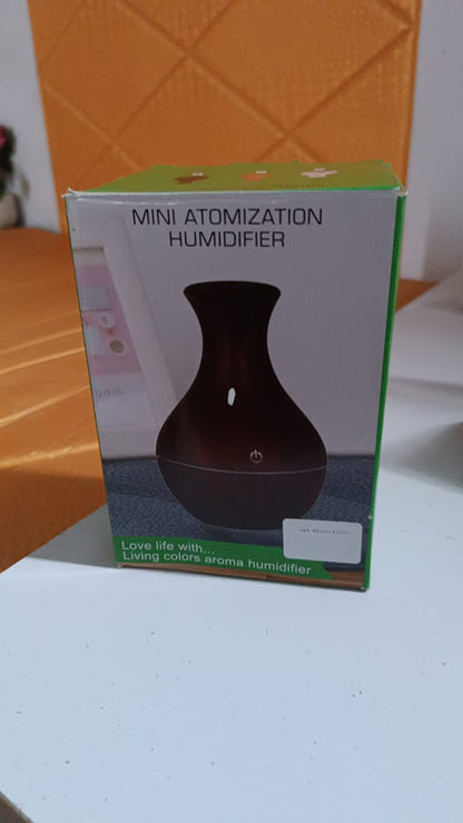 Mini Wooden Vase Pot Diffuser Cool Mist Atomization Humidifier (1 Pc  130 Ml)